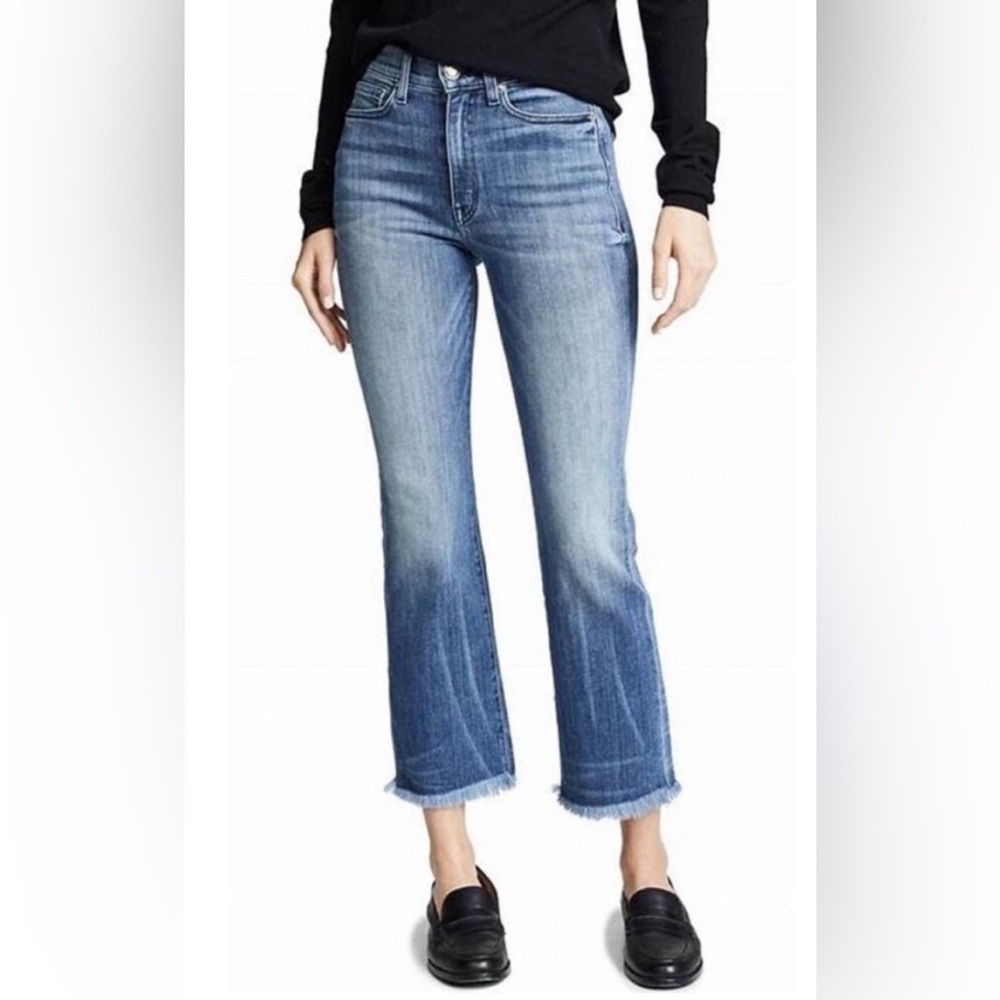 AYR The Bomb Pop Straight Leg Raw Hem Cropped Jeans Size 28